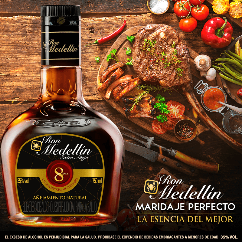 Maridaje con Ron Medellín Extra Añejo 8 años