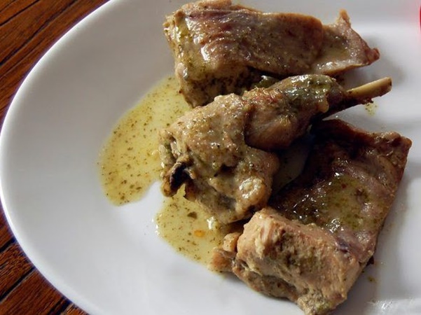 Rabbit with coriander and extra virgin olive oil