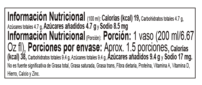 Tabla nutricional