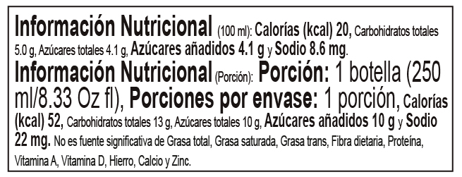 Tabla nutricional