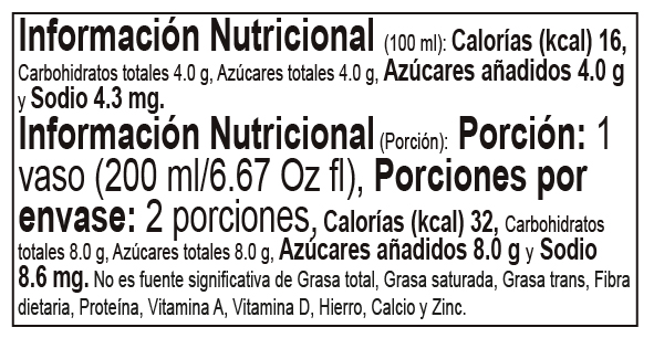 Tabla nutricional