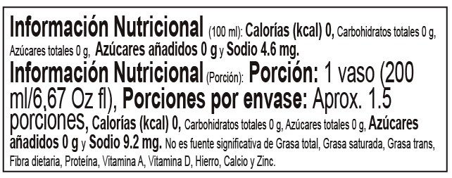 Tabla nutricional